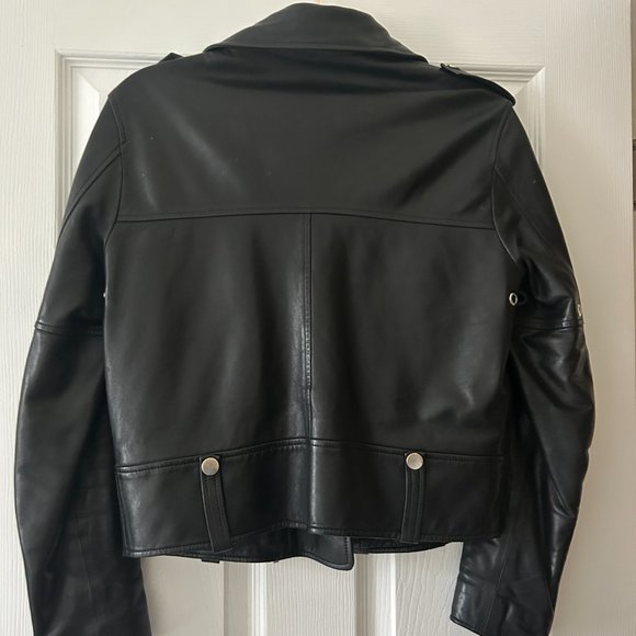 THE ARRIVALS LEATHER BIKER JACKET - Picture 2 of 5